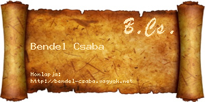 Bendel Csaba névjegykártya